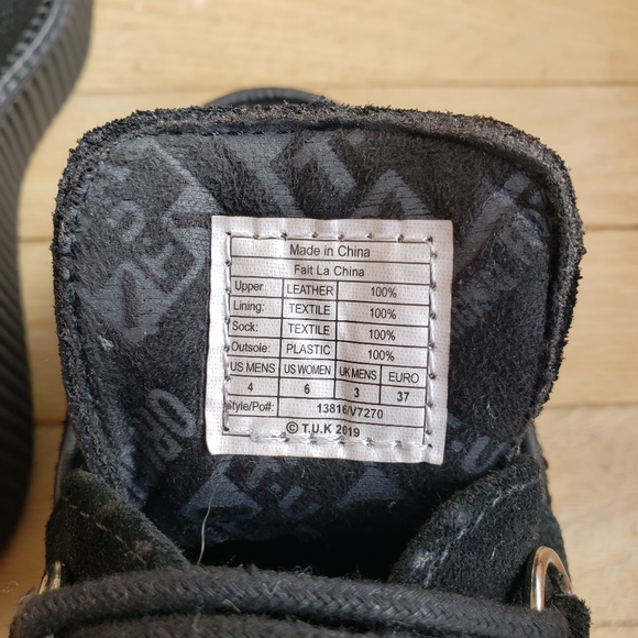 TUK Black Suede Viva Low Creeper Size W6 - Picture 7 of 7